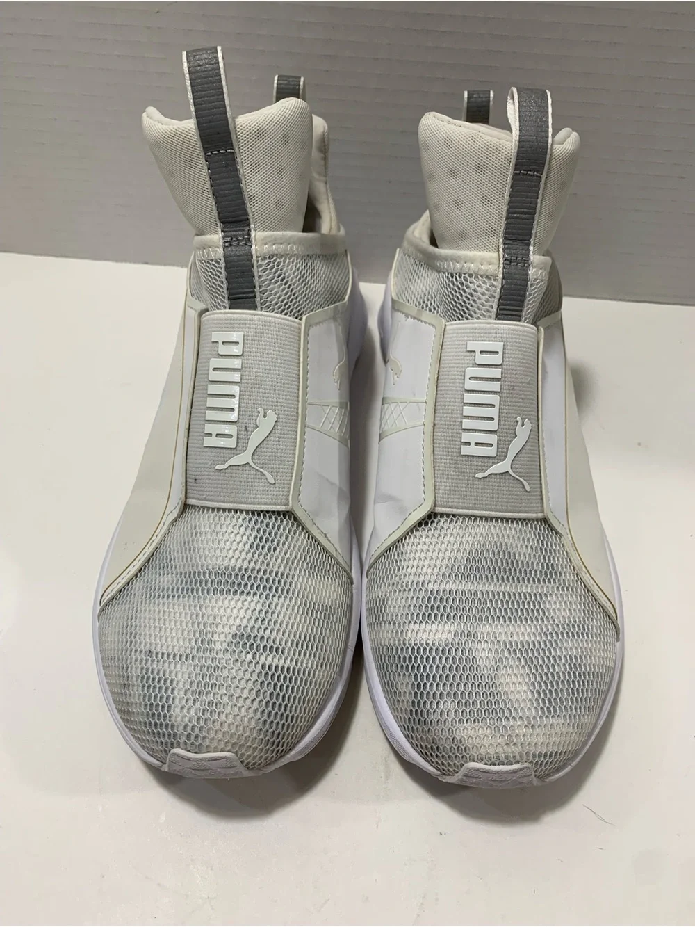 Puma Women’s White and Gray Slip-On Athletic Sneakers